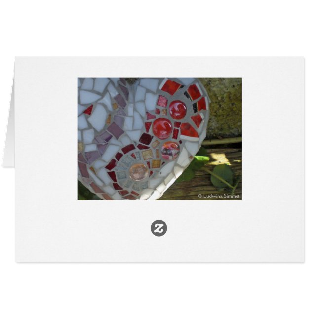 Mosaik-rot-Herzkarte (Rückseite Horizontal)
