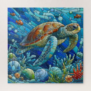 Mosaik Sea Turtle Underworld Vibrannte Einzigartig Puzzle