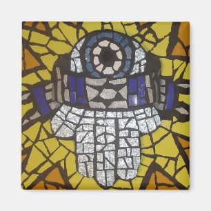 Mosaik silberner Hamsa Stern Tallit und böser Magnet