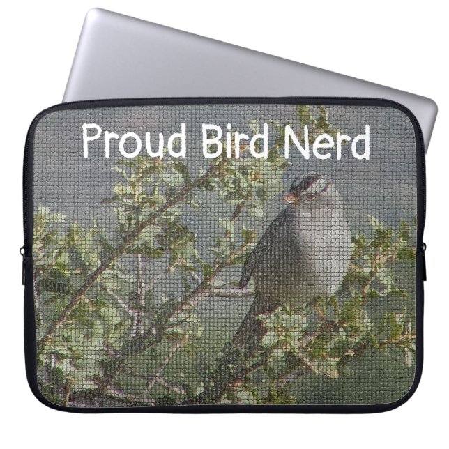 Mosaik Sparrow Avid Vogelbeobachter Proud Bird Ner Laptopschutzhülle (Vorderseite)
