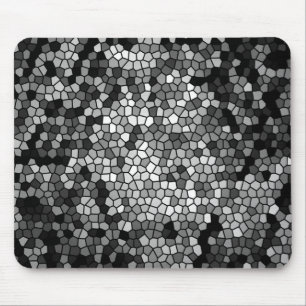 Mosaik Stones Glass Black Gray White Mousepad