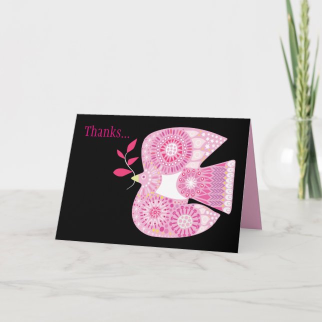 MOSAIK-TAUBE des FRIEDENSschlägers Mitzvah danken Dankeskarte (Vorderseite)