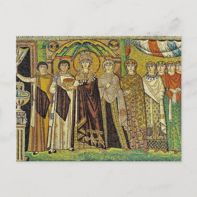 Mosaik Theodora Byzantinisch-orthodoxes Symbol Postkarte (Vorderseite)