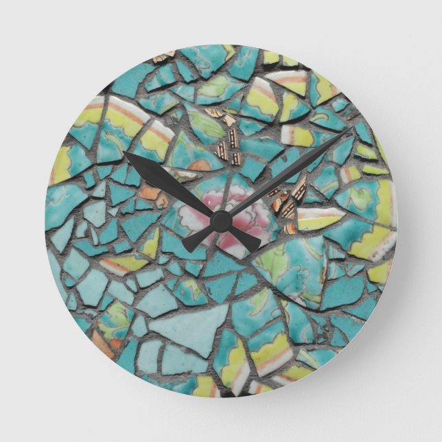 Mosaik Tile Clock Runde Wanduhr (Vorderseite)