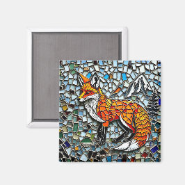 Mosaik Tile Fox Wildlife Art Magnet
