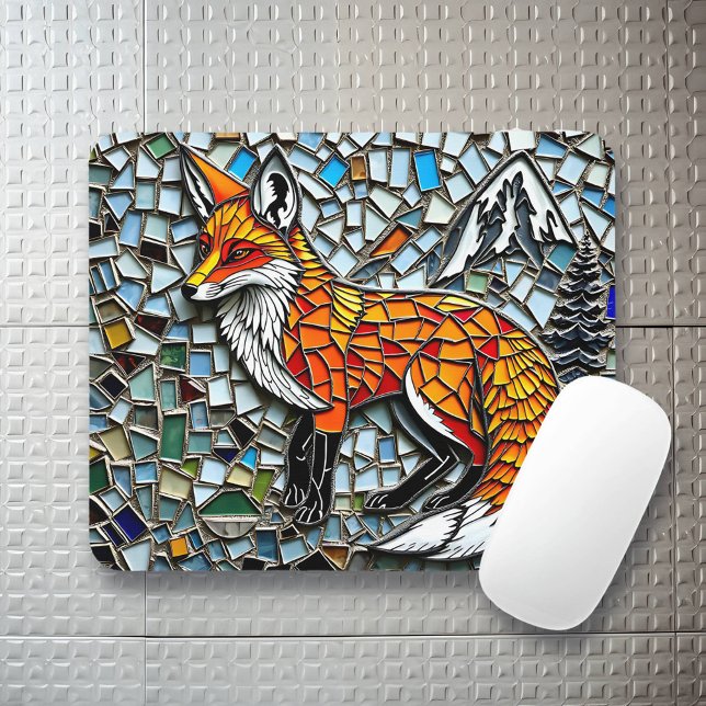 Mosaik Tile Fox Wildlife Art Mousepad (Von Creator hochgeladen)