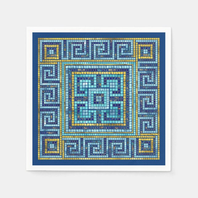 Mosaik Tile Greek Meander Key Serviette (Vorderseite)