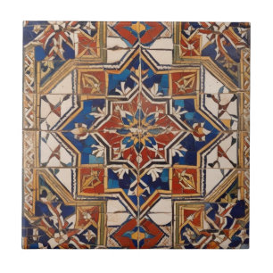 Mosaik Vintag-weiß-rot dekoriert Fliese