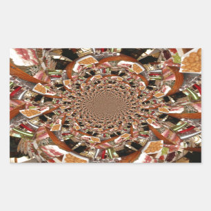 Mosaik von Sushi Brown Colors Rechteckiger Aufkleber