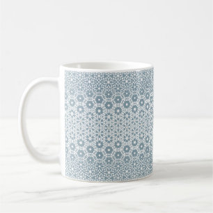 Mosaik, weiß und grau geometrisch kaffeetasse