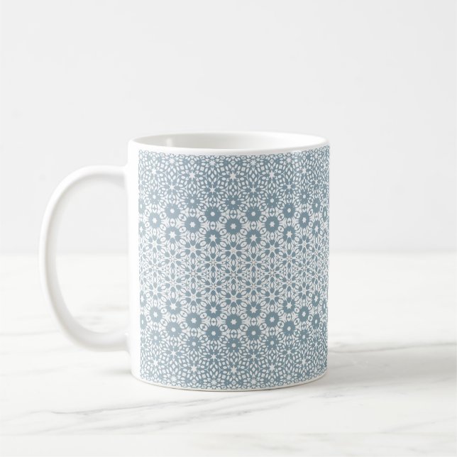 Mosaik, weiß und grau geometrisch kaffeetasse (Links)