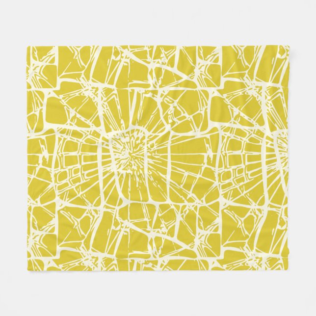 Mosaik Whimsy Yellow Mustard Fleecedecke (Vorderseite (Horizontal))
