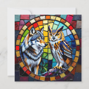 Mosaik Wolf und lebhafte Kunst