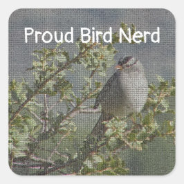 Mosaik Woodland Animal Vogelbeobachter Proud Bird Quadratischer Aufkleber