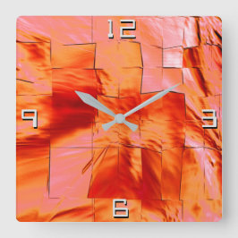 Mosaik zeichnend in leicht geschnitztem und Perlla Quadratische Wanduhr