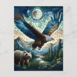 Mosaikbär und Adler im Massiv Postkarte