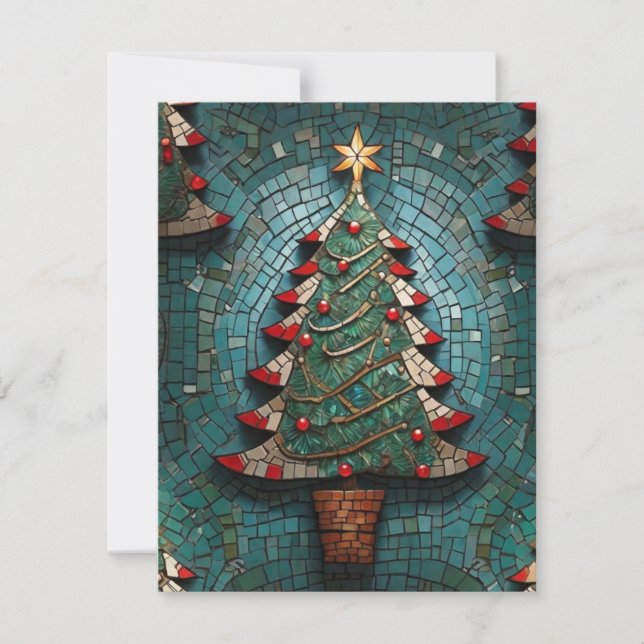Mosaikbaum Feiertagskarte (Vorderseite)
