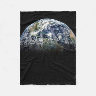Mosaikbild des Planeten Erde mit 3 Hurrikanen Fleecedecke