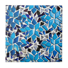 Mosaikblau-blaue Sterne geometrisches Muster Fliese