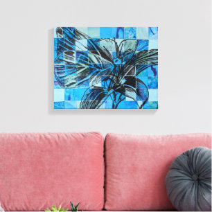 Mosaikblauer Schmetterling Leinwanddruck