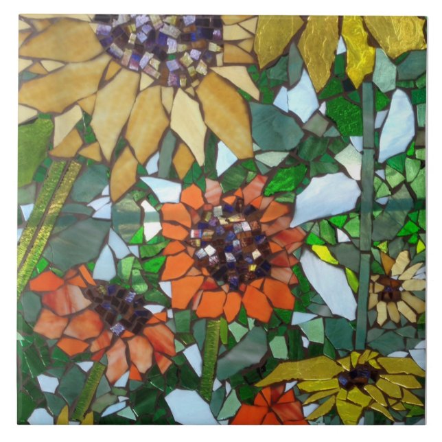 Mosaikblumen Fliese (Vorderseite)