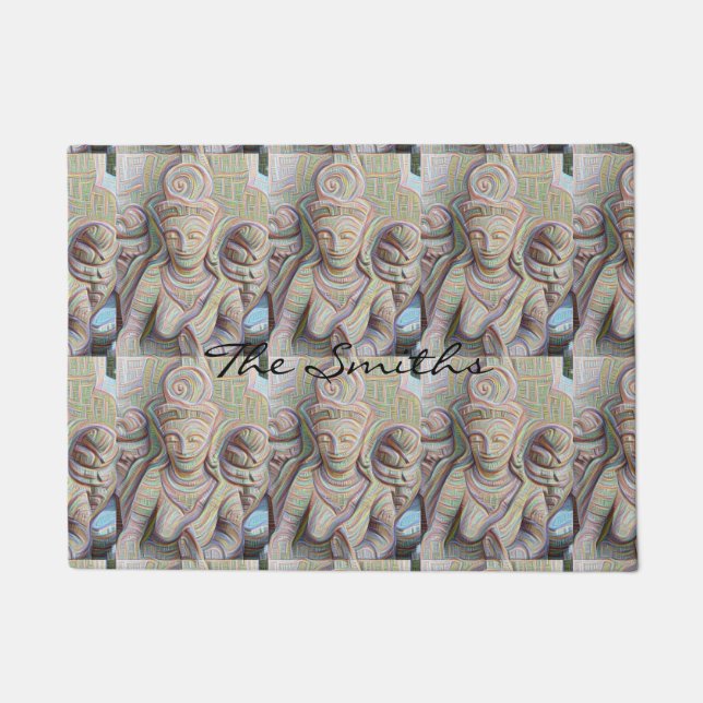 Mosaikbuddha-Statue Thunder_Cove Fußmatte (Vorderseite)