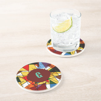 Mosaikdreiecke rund Sandstein Untersetzer