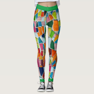 Mosaike Designs mit Grün Leggings
