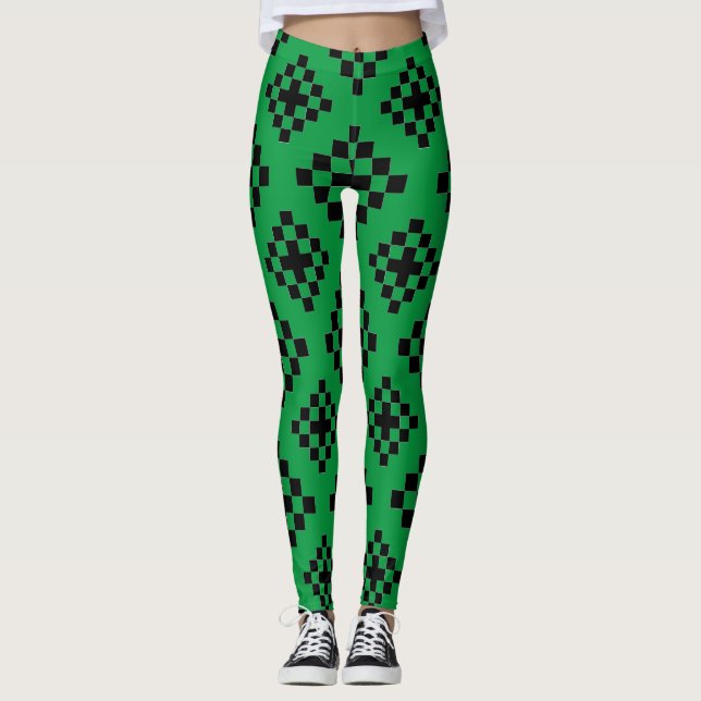 Mosaike Leggings mit geometrischem Quadrat (Vorderseite)