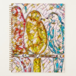 Mosaike Vögel, die auf Zweigplannern sitzen Planer