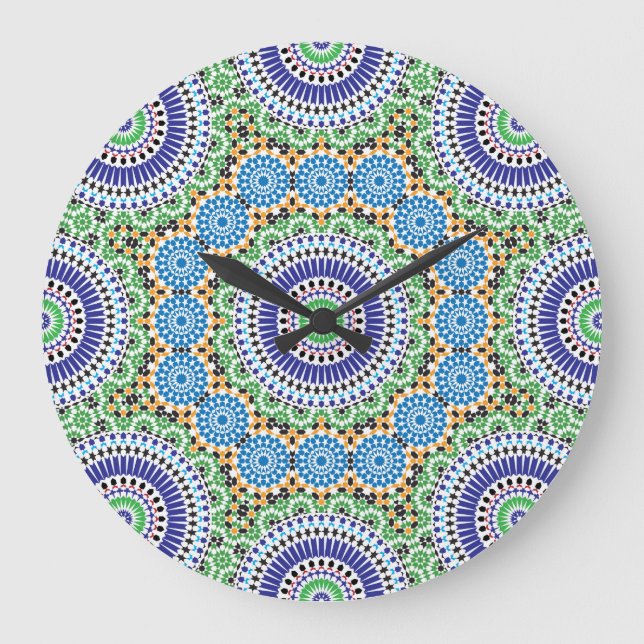Mosaike Wall Clock Große Wanduhr (Vorderseite)