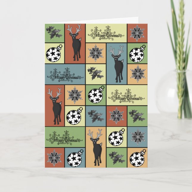 Mosaike Weihnachtskarte Feiertagskarte (Vorderseite)