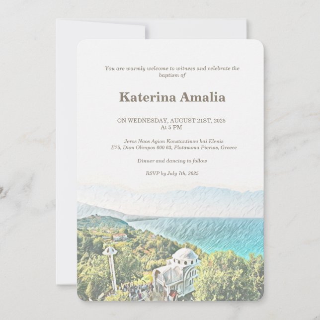 Mosaikeinladung am Meer Einladung (Vorderseite)