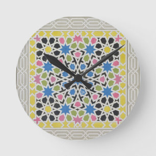 Mosaikentwurf vom Alhambra, 'vom Araber Runde Wanduhr