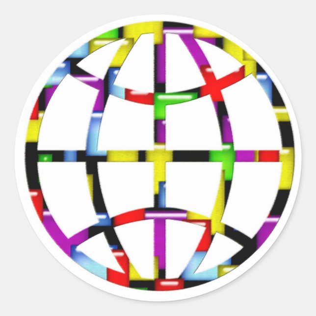 Mosaikerde Runder Aufkleber (Vorderseite)