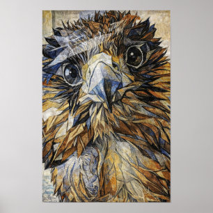 Mosaikfalke - Geometrische Greifvogel-Wandkunst Poster