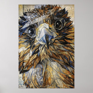 Mosaikfalke - Geometrische Greifvogel-Wandkunst Poster