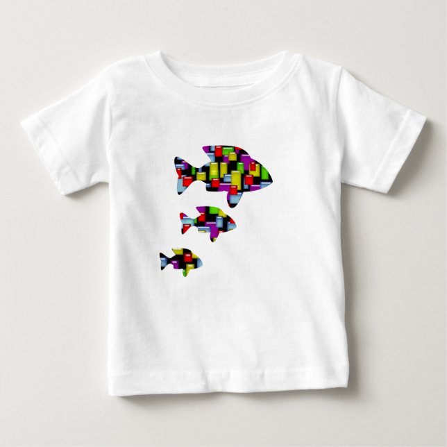 Mosaikfisch Baby T-shirt (Vorderseite)