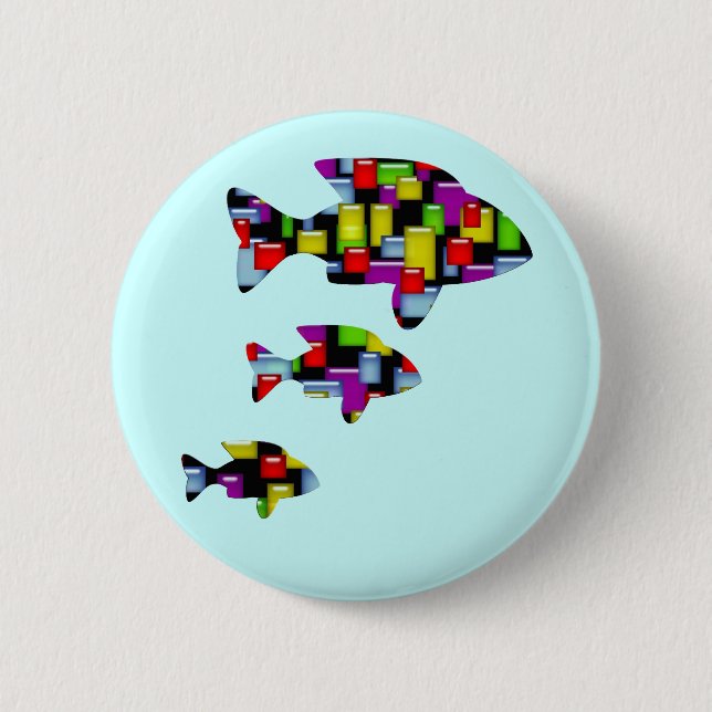 Mosaikfisch Button (Vorderseite)