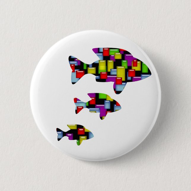 Mosaikfisch Button (Vorderseite)