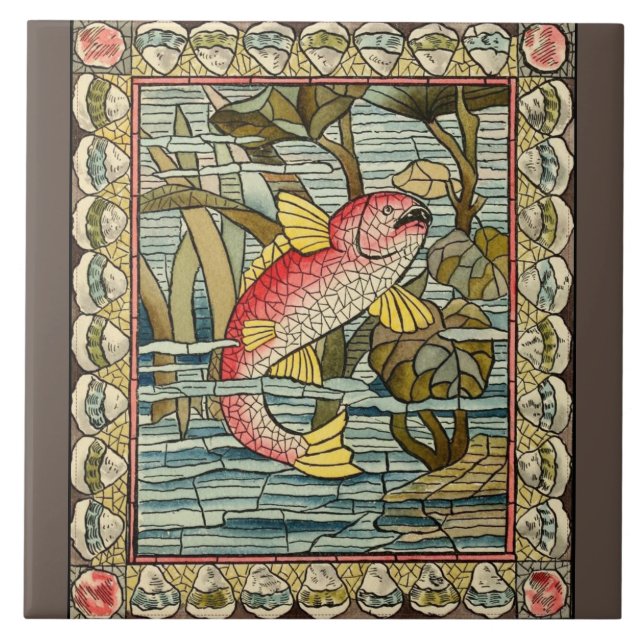 Mosaikfisch-Keramikfliese Fliese (Vorderseite)