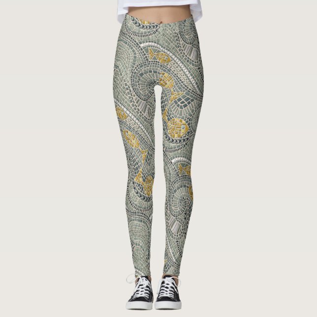Mosaikfisch Leggings (Vorderseite)