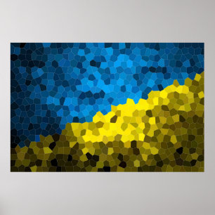 Mosaikflagge der Ukraine Poster