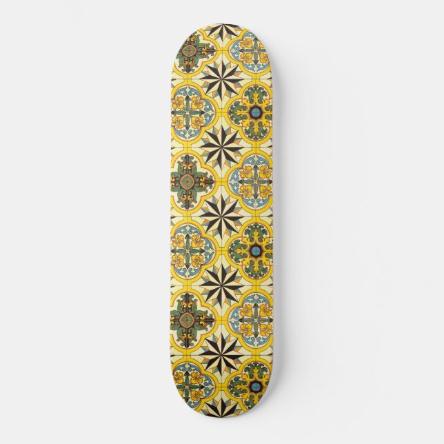 Mosaikfliese-Musterskateboard Skateboard (Vorderseite)