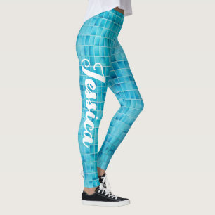 Mosaikfliesen aus blauem Glas Leggings