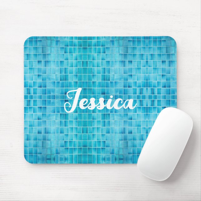 Mosaikfliesen aus blauem Glas Mousepad (Mit Mouse)