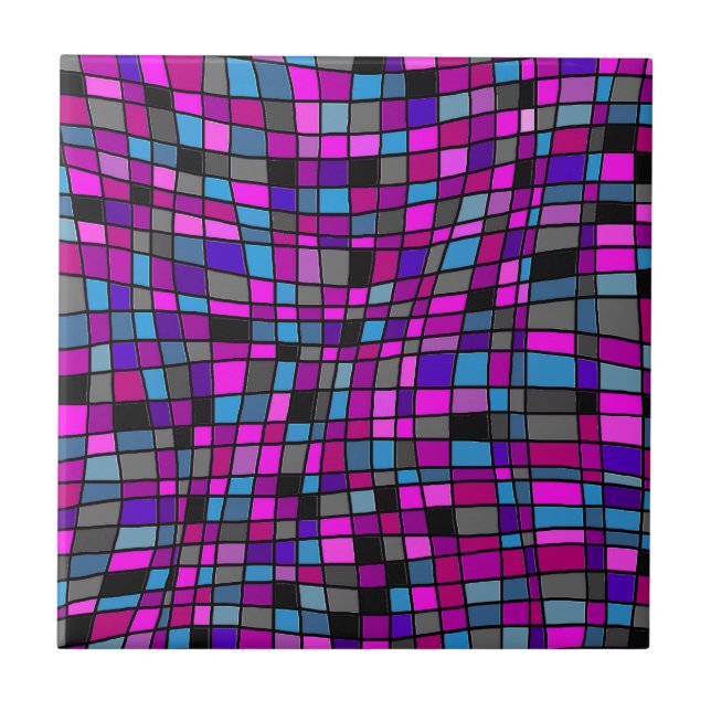 Mosaikfliesen aus festem Glas in Lila Farben Fliese (Vorderseite)