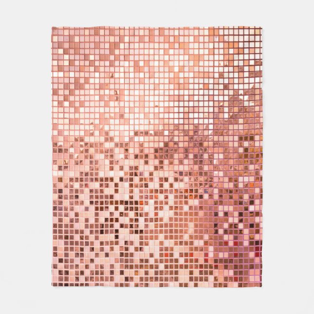 Mosaikfliesen aus rosa Rosa Fleecedecke (Vorderseite)