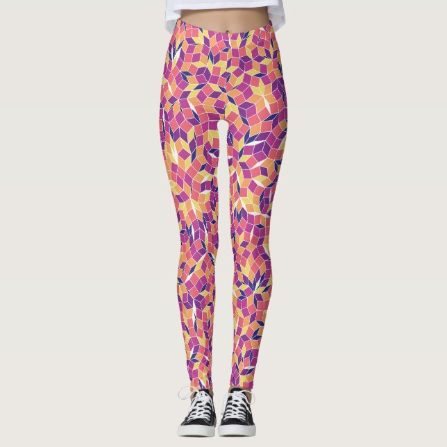 Mosaikfliesen-Muster Leggings (Vorderseite)