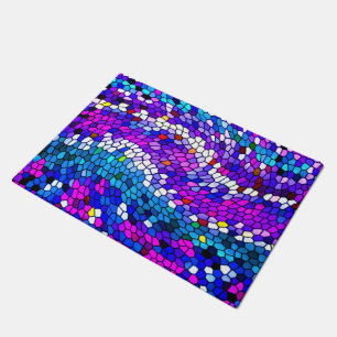 Mosaikfliesen Muster Lila Blau Pink Door Mat Fußmatte